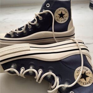 MEN Converse High Top Sneakers - Dark Blue and Cream